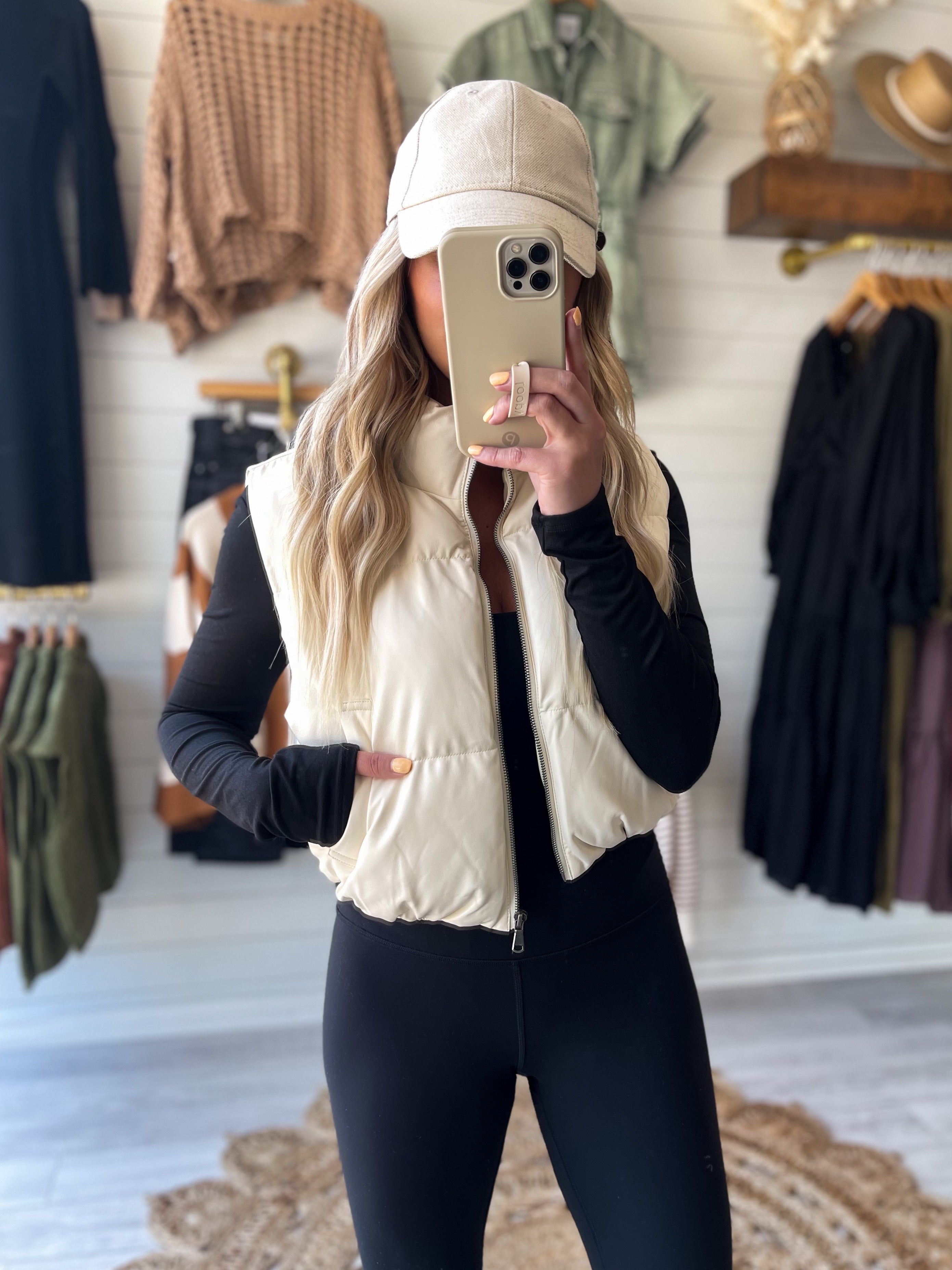 Running Around Vest in Cream