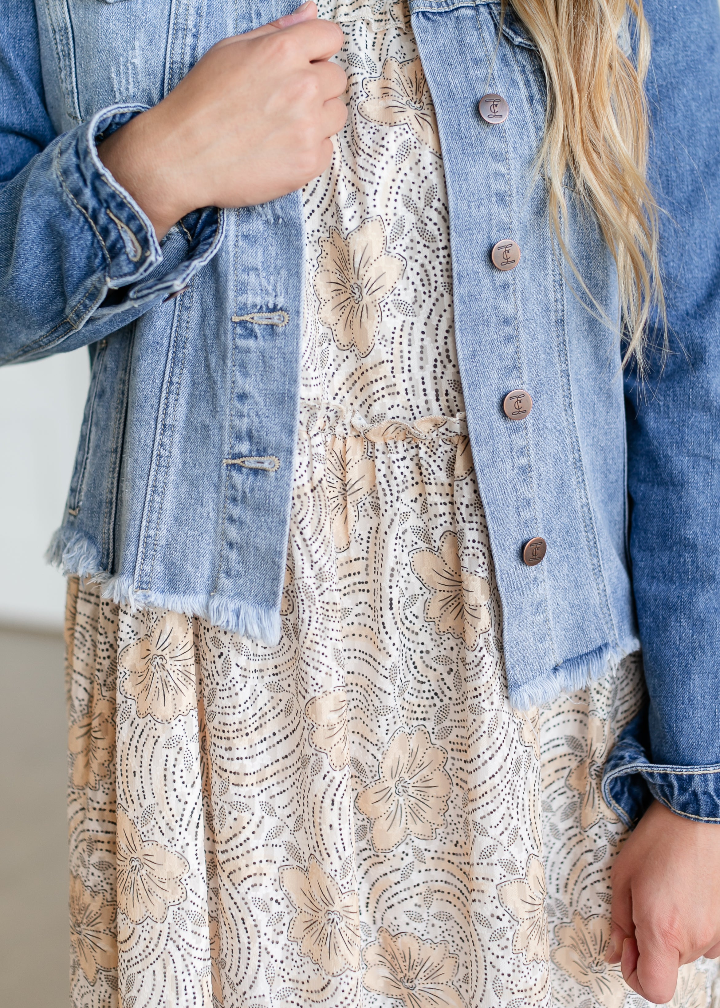 Golden Floral Tiered Maxi Dress