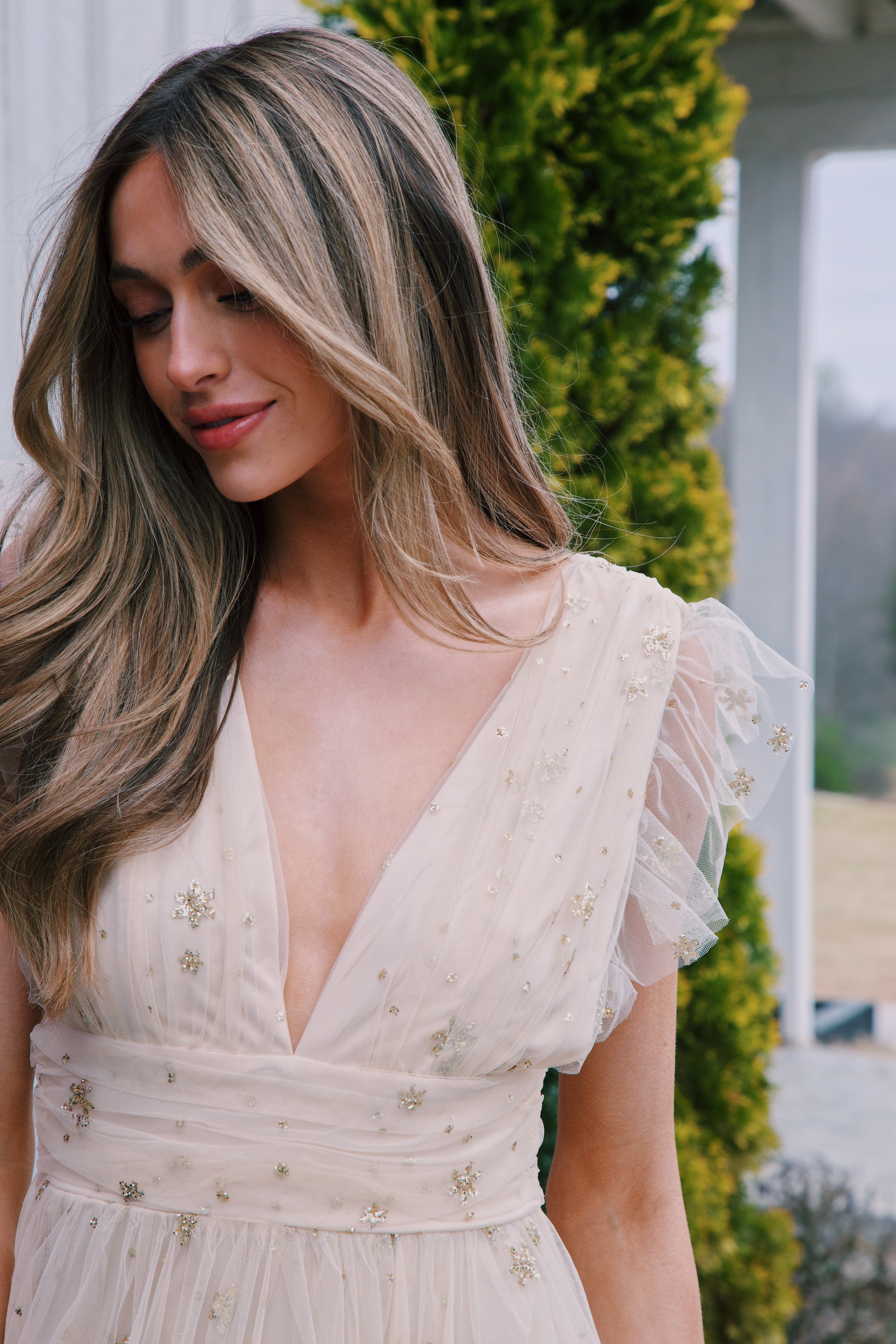 Isadora Glitter Maxi Dress, Gold