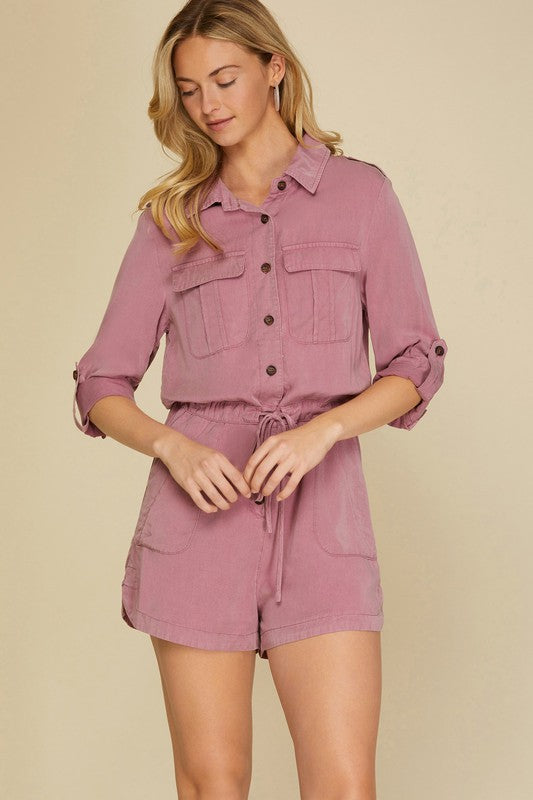 Essential Ease Romper in Mauve