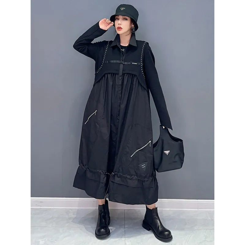 Black Couture Versatile Retro Loose Dress